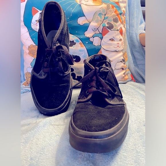 Vans old school black suede high tops Size 7 - Picture 1 of 4